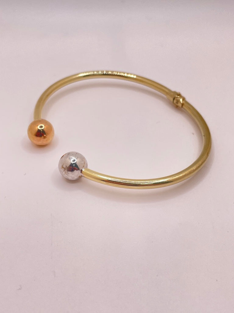 10KT TWO-GOLD SLAVE BANGLE Size 3MM Weight 7.3GR
