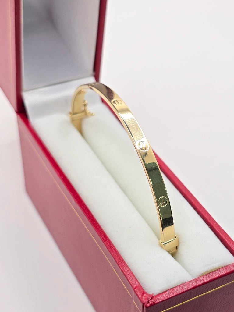 14KT YELLOW GOLD CARTI BANGLESize 3MM Weight 6.3GR