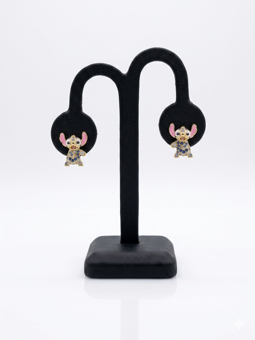 14KT CZ STITCH EARRINGS   Weigth 2.4GR