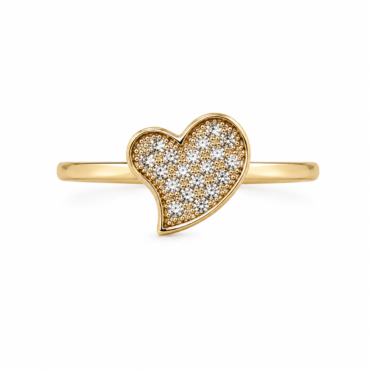10KT DELICATE CZ HEART RING Weight 1.4GR
