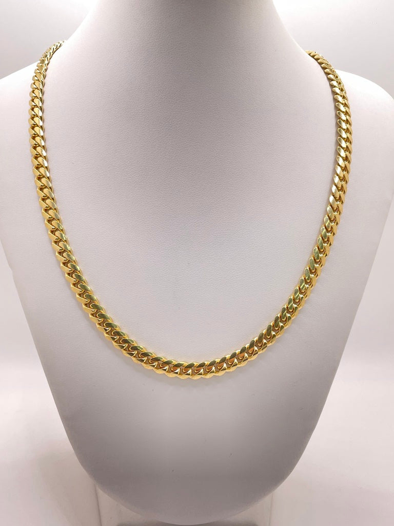 14KT SOLID MIAMI CUBAN CHAIN Size 24INCH 6MM Weight 66GR