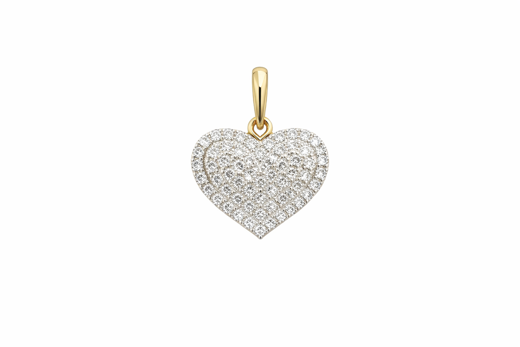 10KT DIAMOND HEART PENDANT Weigth 2.6GR