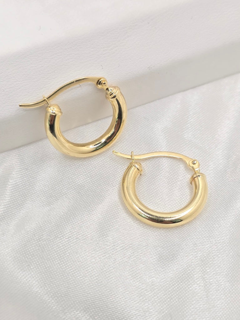 10KT PLAIN HOOPS EARRINGS Size 3MM Weight 1.2GR