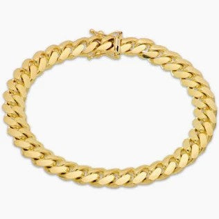 10KT SOLID MIAMI CUBAN BRACELET Size 8INCH 9MM Weigth 45GR