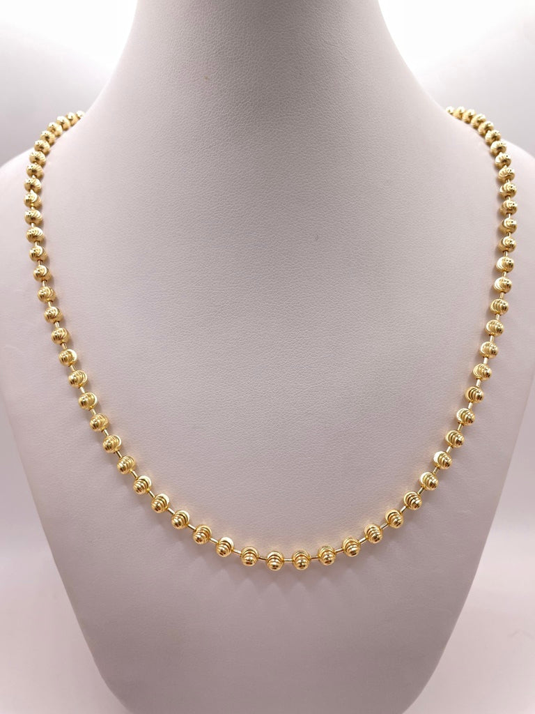 10KT ROUND BALL CHAIN 18INCH 4MM