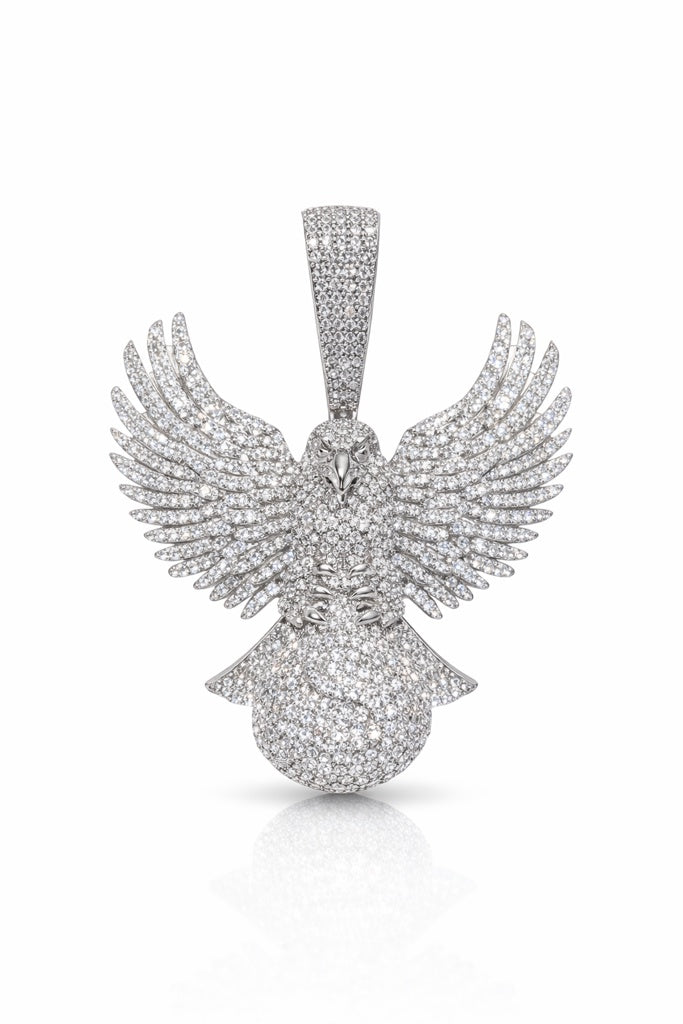 925 MOISSANITE EAGLE PENDANT MEDIUMM 8.4 CTW