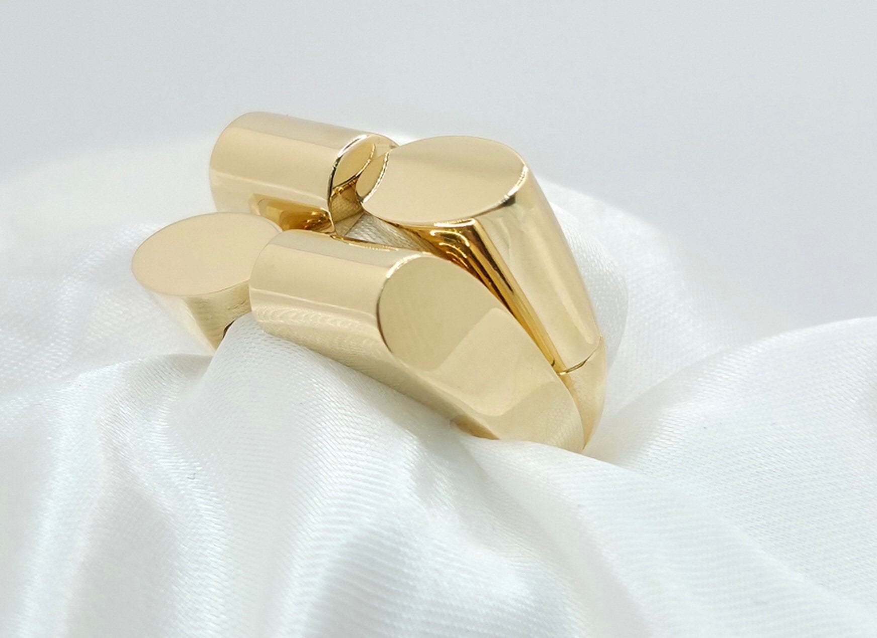 14KT MODER GEOMETRIC SQUARE WOMEN'S RING Size 7 Weight 3.8GR