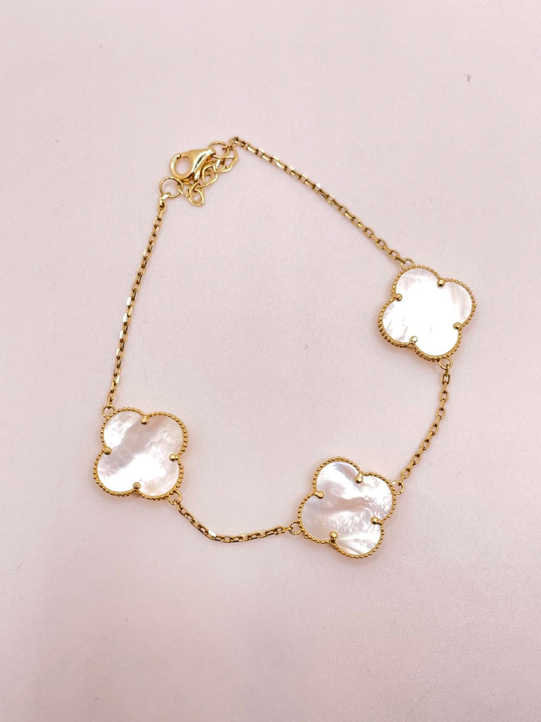 10KT FLOWER BRACELET Size 8INCH Weigth 4.1GR