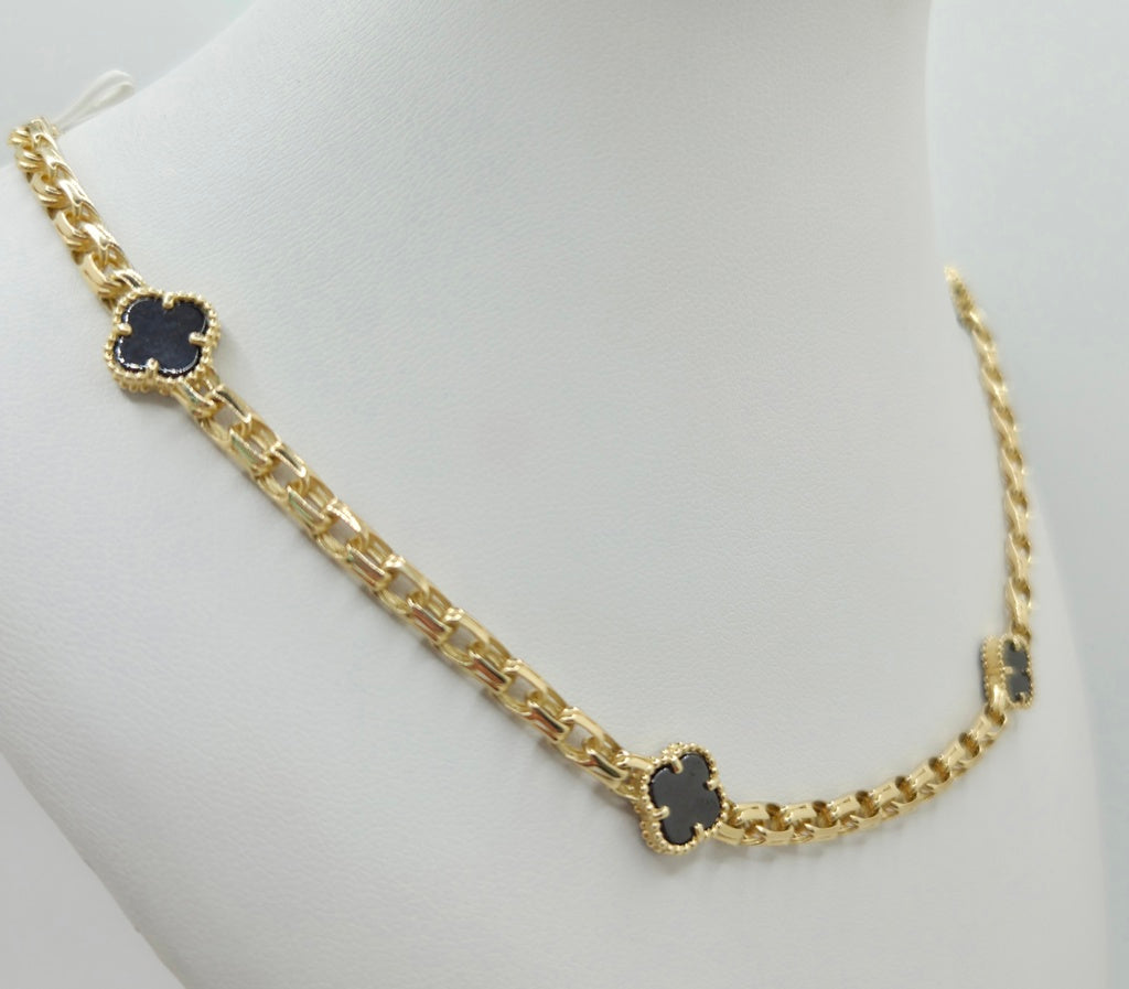 10KT BLACK CHINO LINK NECKLACE Size 4.5MM 16INCH Weight 16.2GR