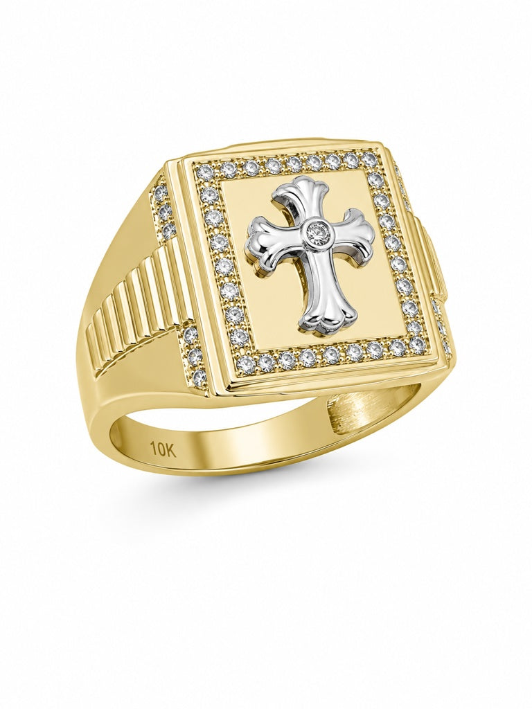 10K CROSS RING Size 11.5