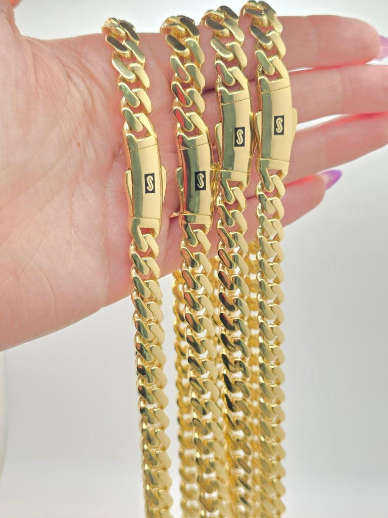 10KT CERTIFIED PLAIN MONACO CHAIN Size 20INCH 9.5MM Weight 23.8GR