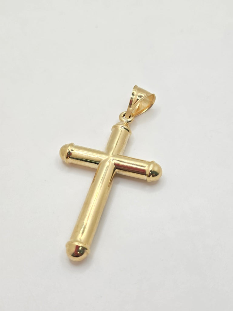 10KT HOLLOW TUBE CROSS PENDANT Weight 6.8GR