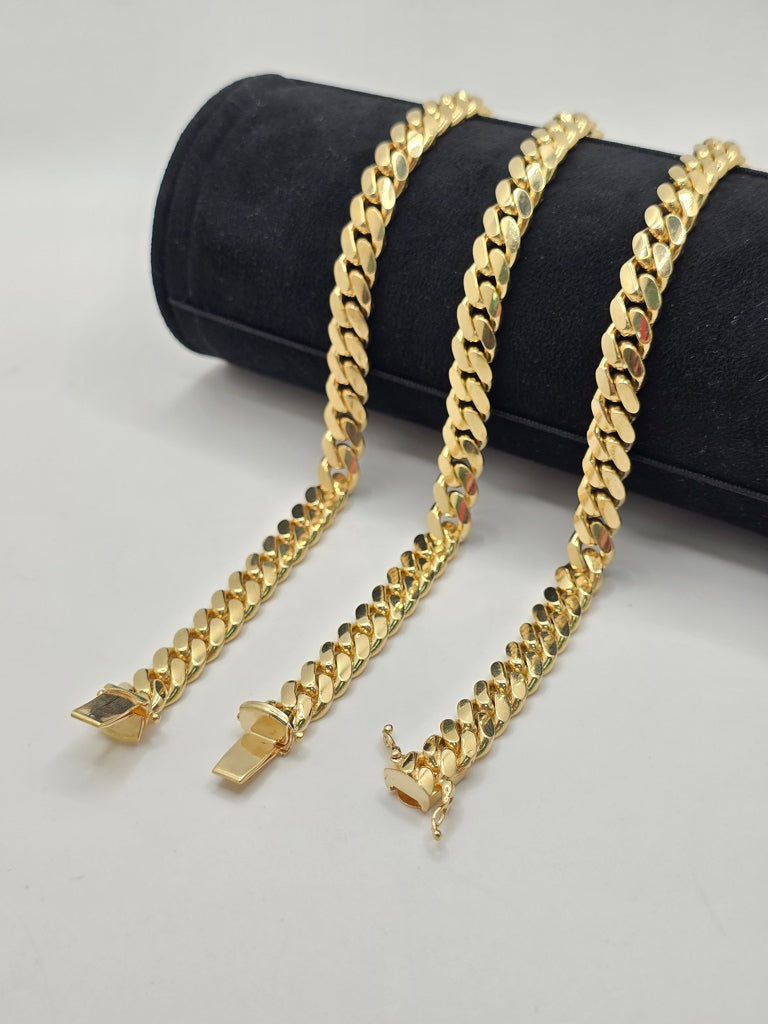 10KT SOLID MIAMI CUBAN BRACELET Size 8INCH 8MM Weight 35GR