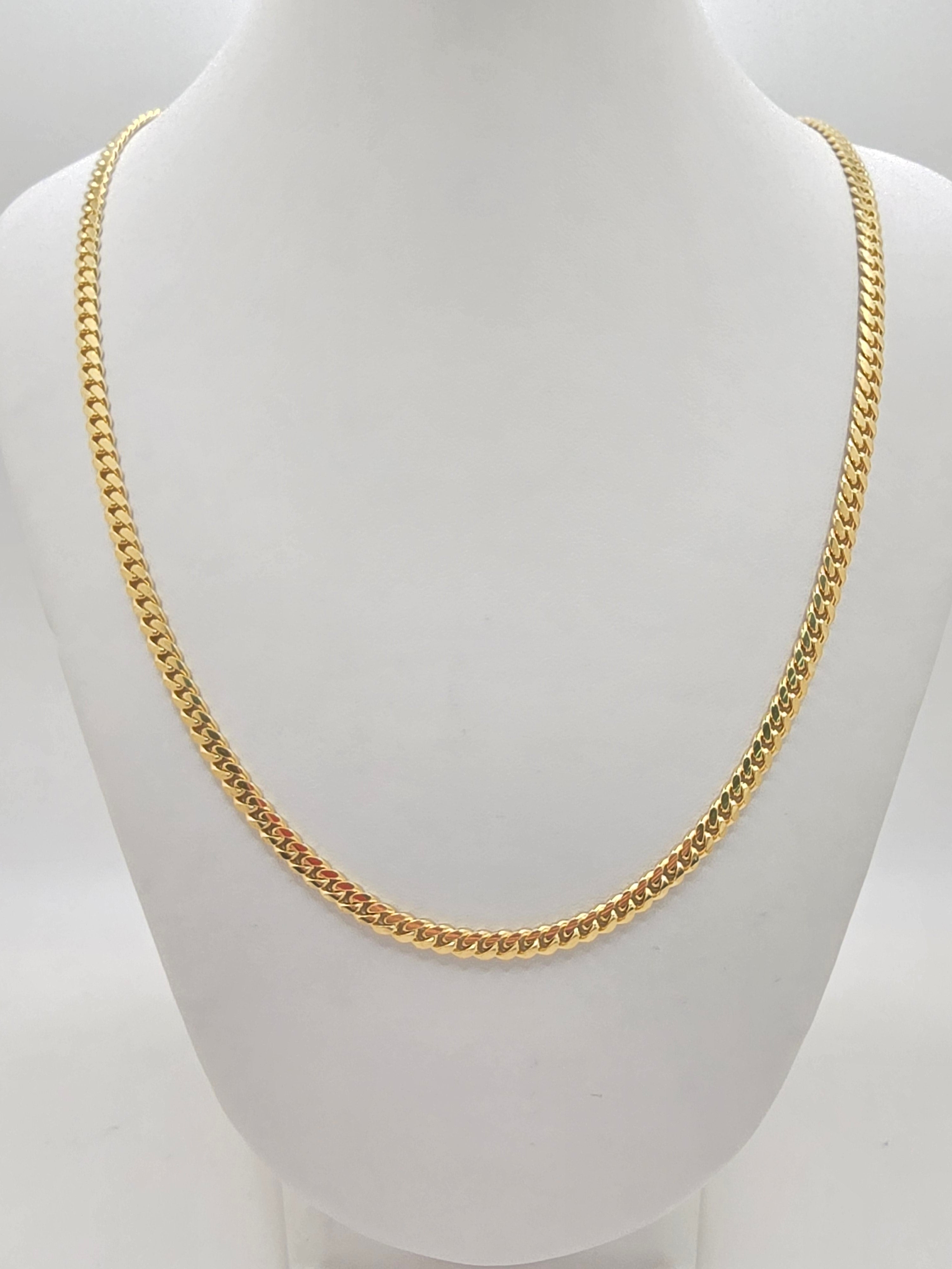 10KT SOLID MIAMI CUBAN CHAIN Size 3MM 18INCH Weight 11.6GR