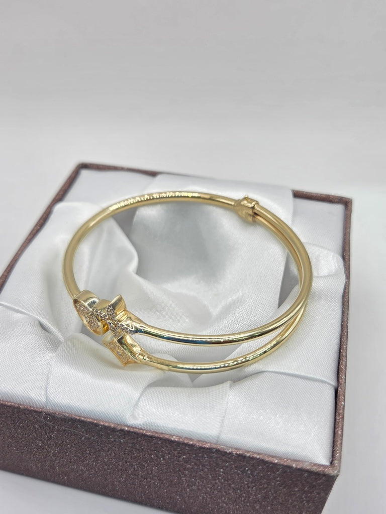 10KT CZ LUXURY DESIGN BANGLE Size  Weigth 9.2GR