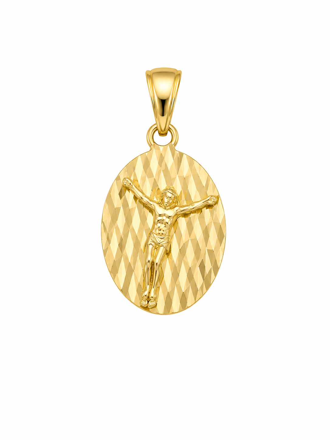 14KT EXTRA SMALL ROUND CHRIST PENDANT Size EXTRA SMALL Weight 1.4GR