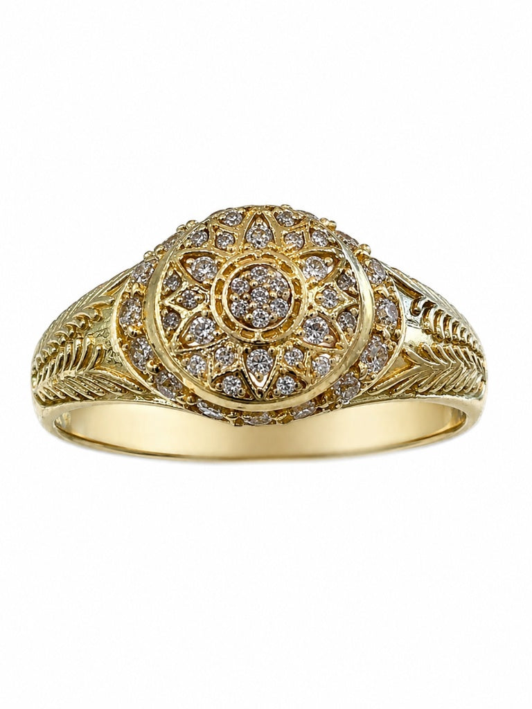 10K SMALL ROSETTA RING Size 11