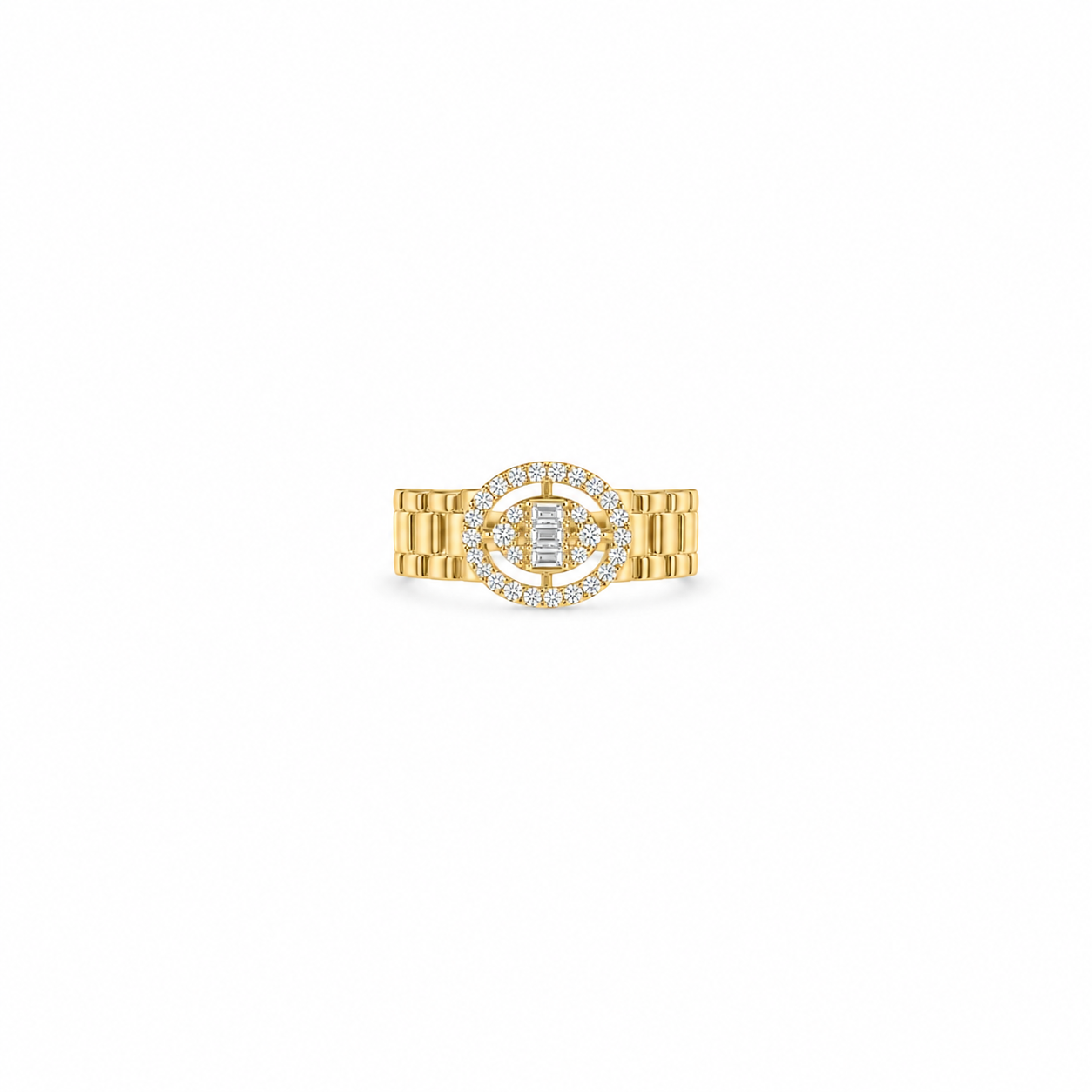 10KT ROUND RING Size 8.5 2.6GR