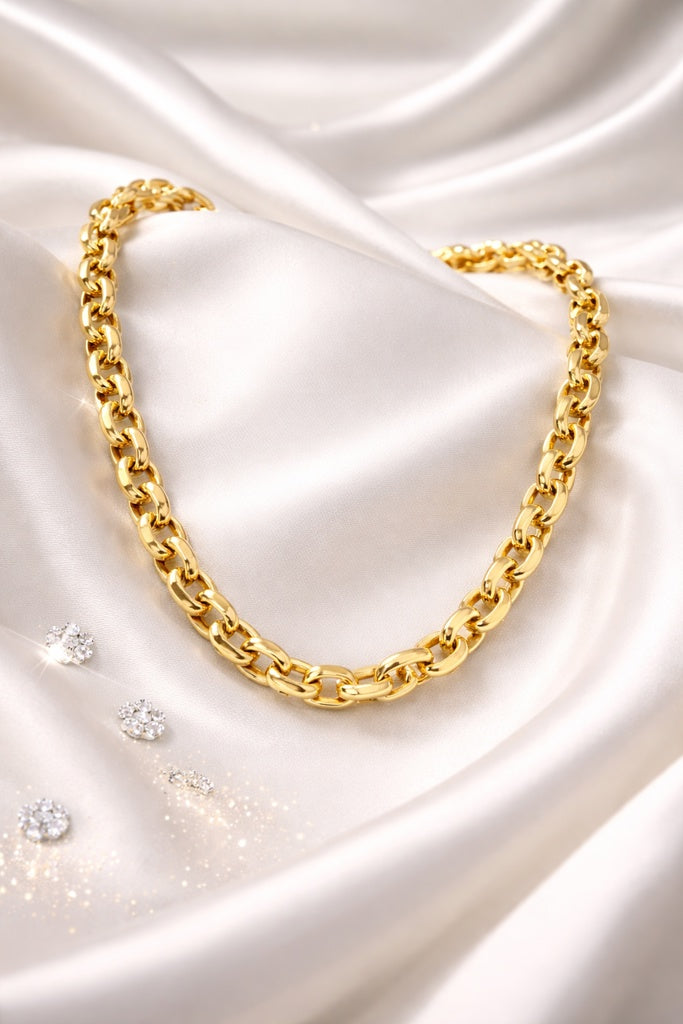 14KT MODERN PAPER CLIP NECKLACE Size 16INCH  Weigth 13.5GR