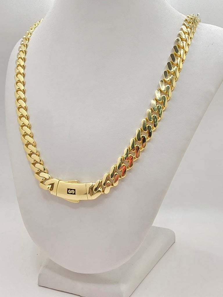 10KT CERTIFIED PLAIN MONACO CHAIN Size 22INCH 9.5MM Weight 27.2GR