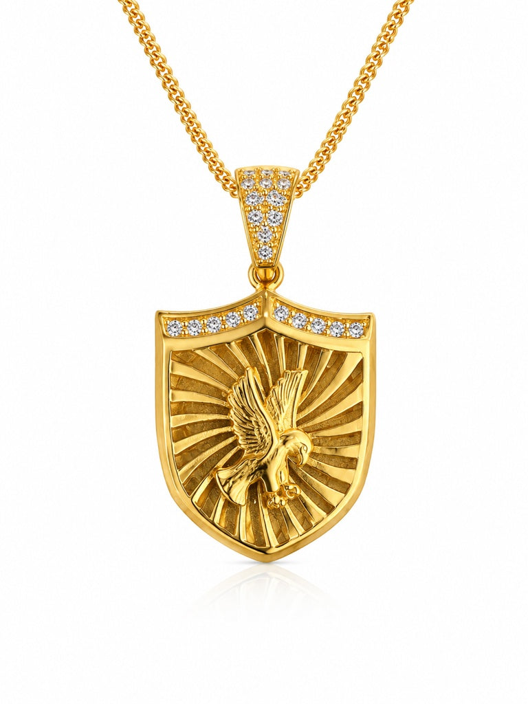 10KT EAGLE SHIELD SHAPE PENDANT Weight 3.9GR