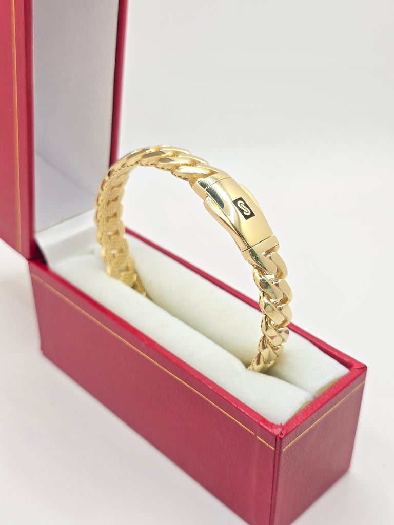 10KT PLAIN CERTIFIED MONACO BANGLE 10KT Size 9.5MM Weight 13.1GR