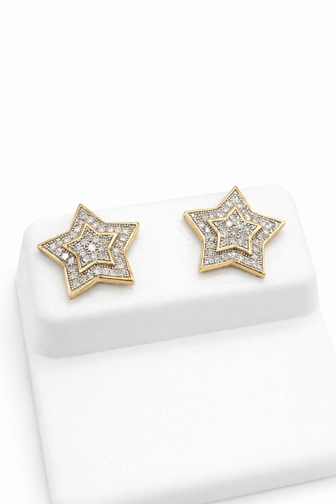 10KT STAR DIAMOND  EARRINGS Size 0.30CT