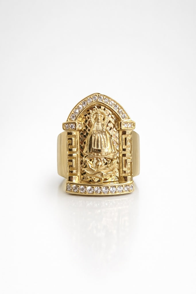 10KT VIRGEN DE LA CARIDAD RING+MAN Size 12.5 Weigth 5.9GR