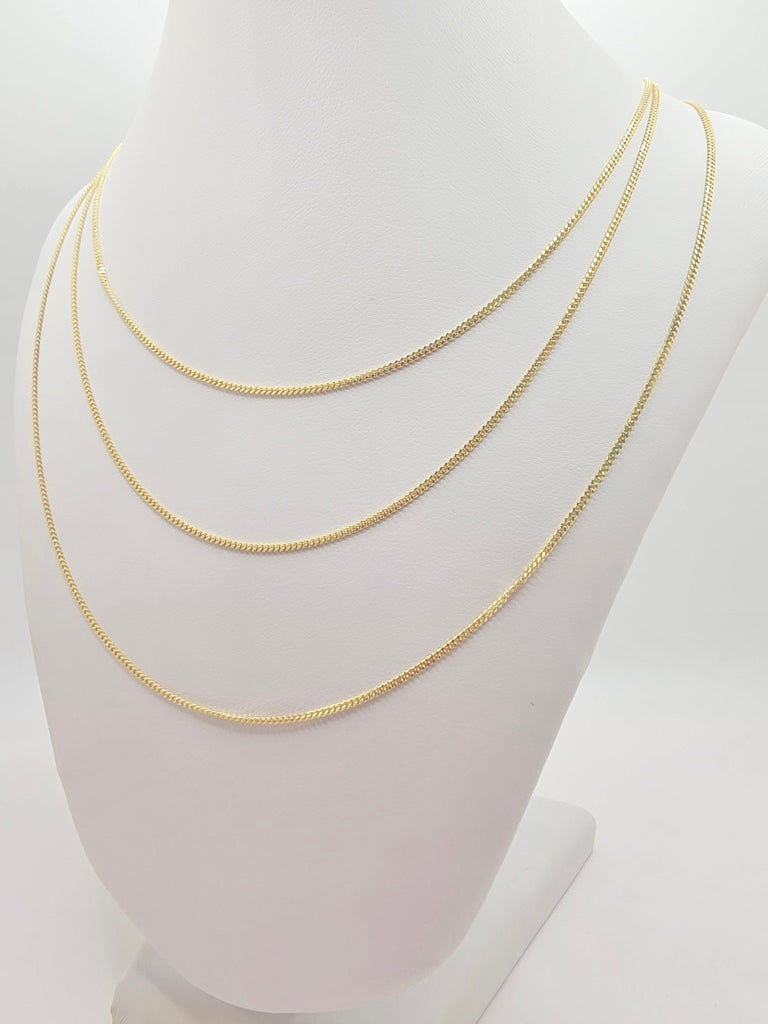 10KT SOLID BABY MIAMI CUBAN CHAIN Size 22INCH 1.2MM Weight 3.3GR