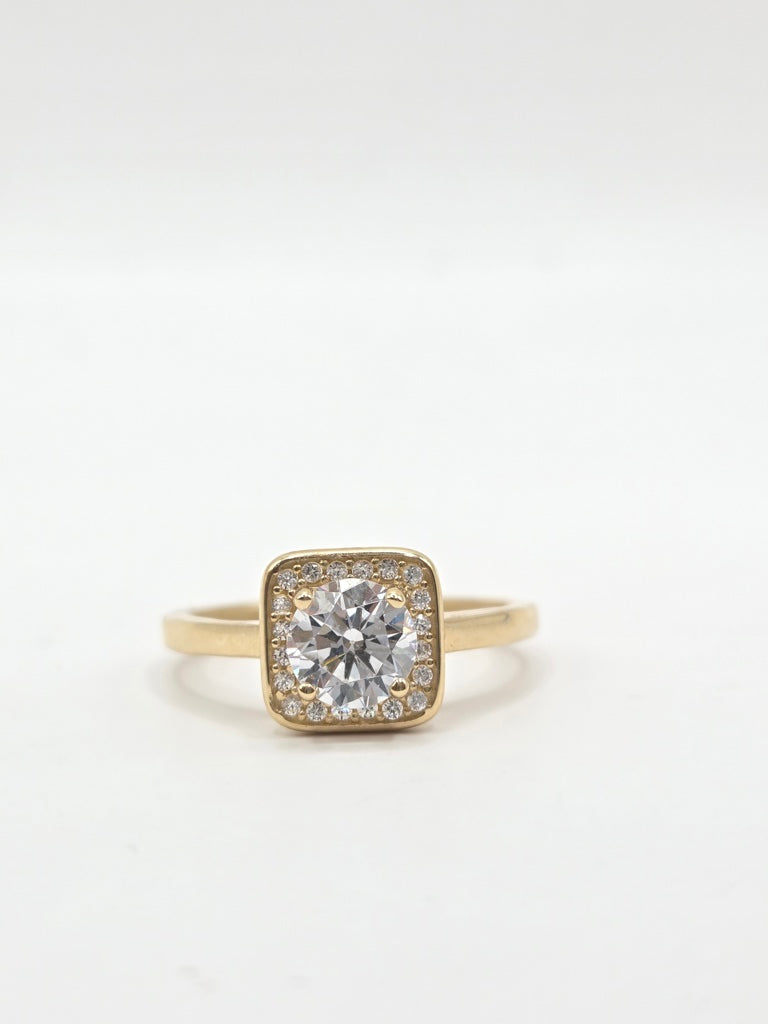 14KT DELICATE SQUARE PROMISE RING Size 7 Weigth 1.9GR