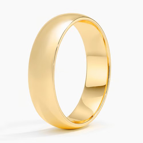 10KT SOLID PLAIN MAN'S WEDDING BAND RING Size 12 6MM Weigth 5.4GR