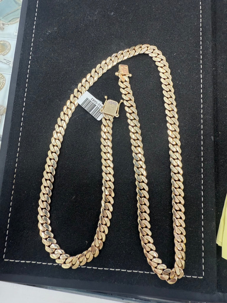 10KT SOLID MIAMI CUBAN CHAIN Size