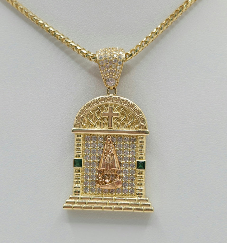 14KT CZ HOUSE STYLE CARIDAD PENDANT Weight 8.6GR