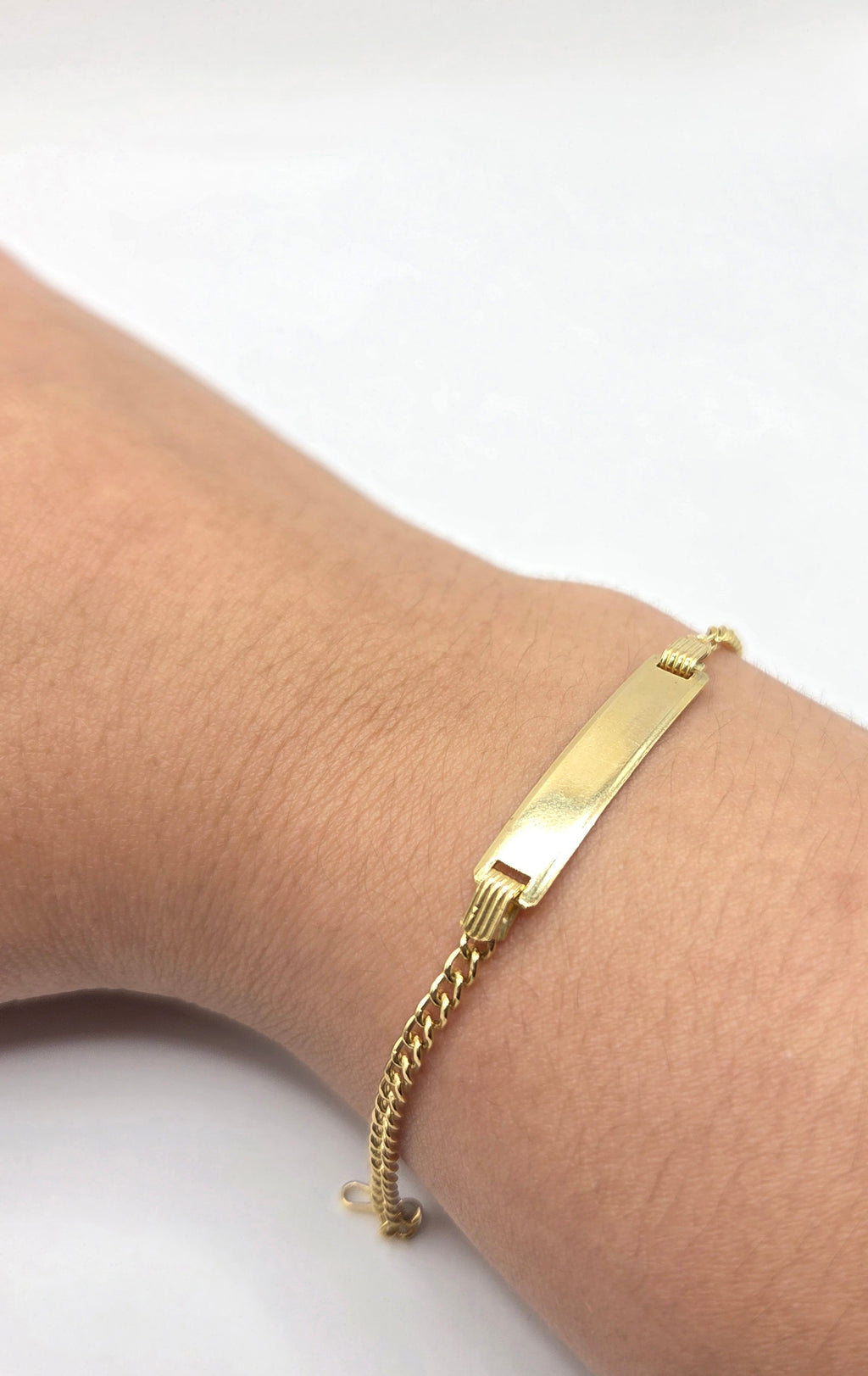 10KT SEMISOLID MIAMI CUBAN BABY ID BRACELET Size 6INCH 2.5MM Weigth 2GR