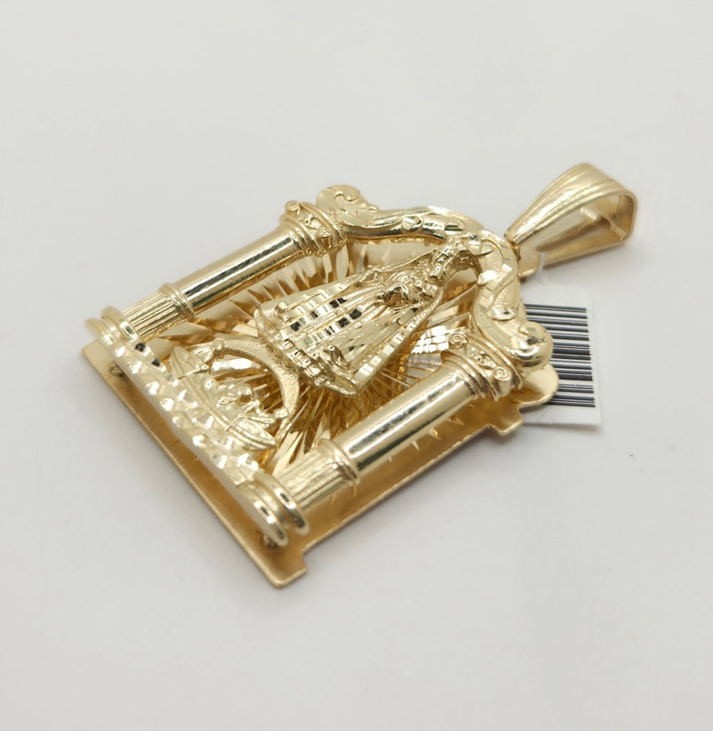 10KT SOLID CARIDAD PENDANT IN HOUSE STYLE  Size LARGE Weight 24.9GR