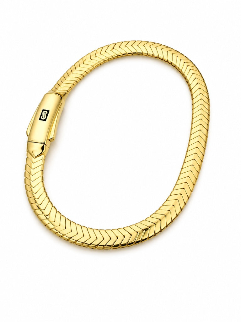 10KT CERTIFIED MONACO MERM BRACELET+MONACO Size 7IN 6MM