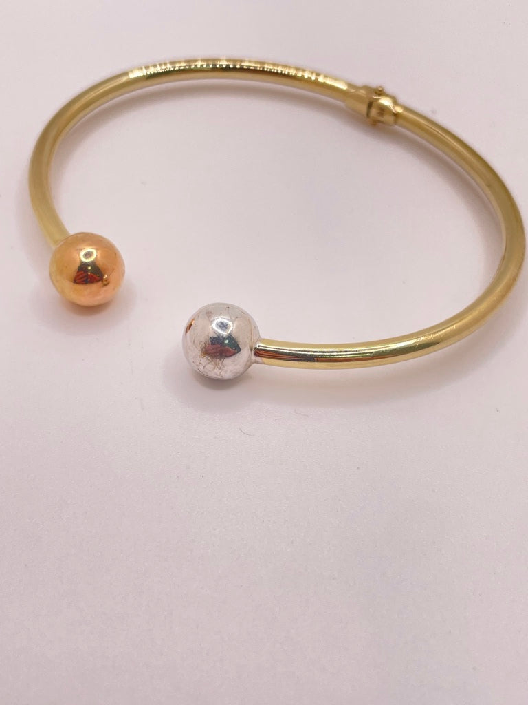 10KT TWO-GOLD SLAVE BANGLE Size 3MM Weight 7.3GR