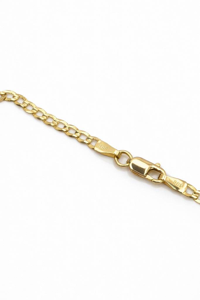10KT SOLID CUBAN CURB FLAT CHAIN Size 18INCH 2.5MM Weigth 3.9GR