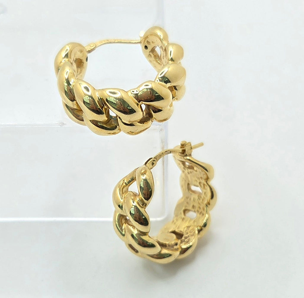 10KT CHAIN STYLE HOOPS EARRINGS Weight 5.7GR