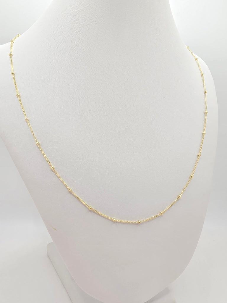 10KT BEAD CHAIN Size 18INCH Weight 2GR