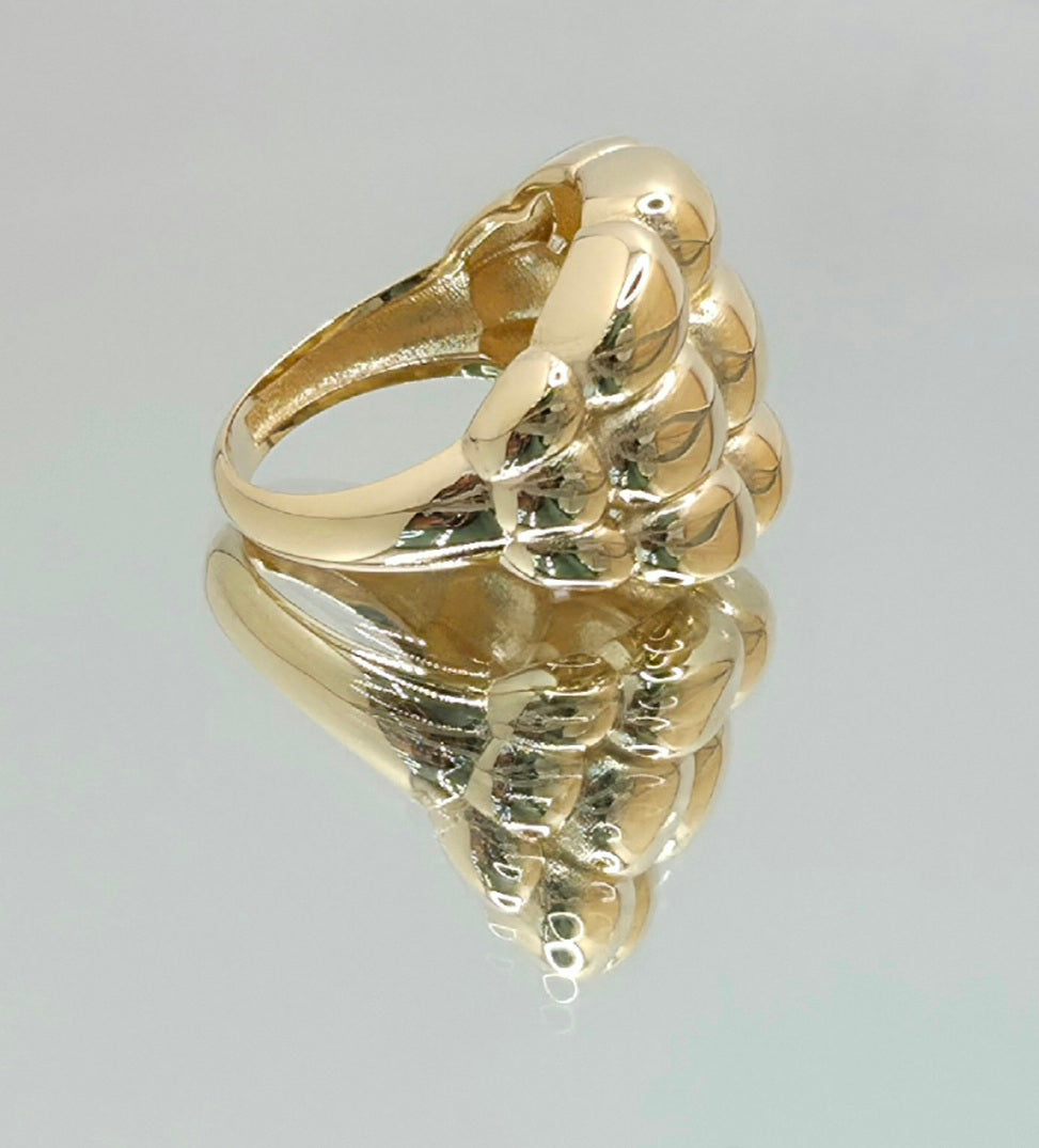 14KT MODERN BIG CORN STYLE RING Size 7 Weight 2.6GR
