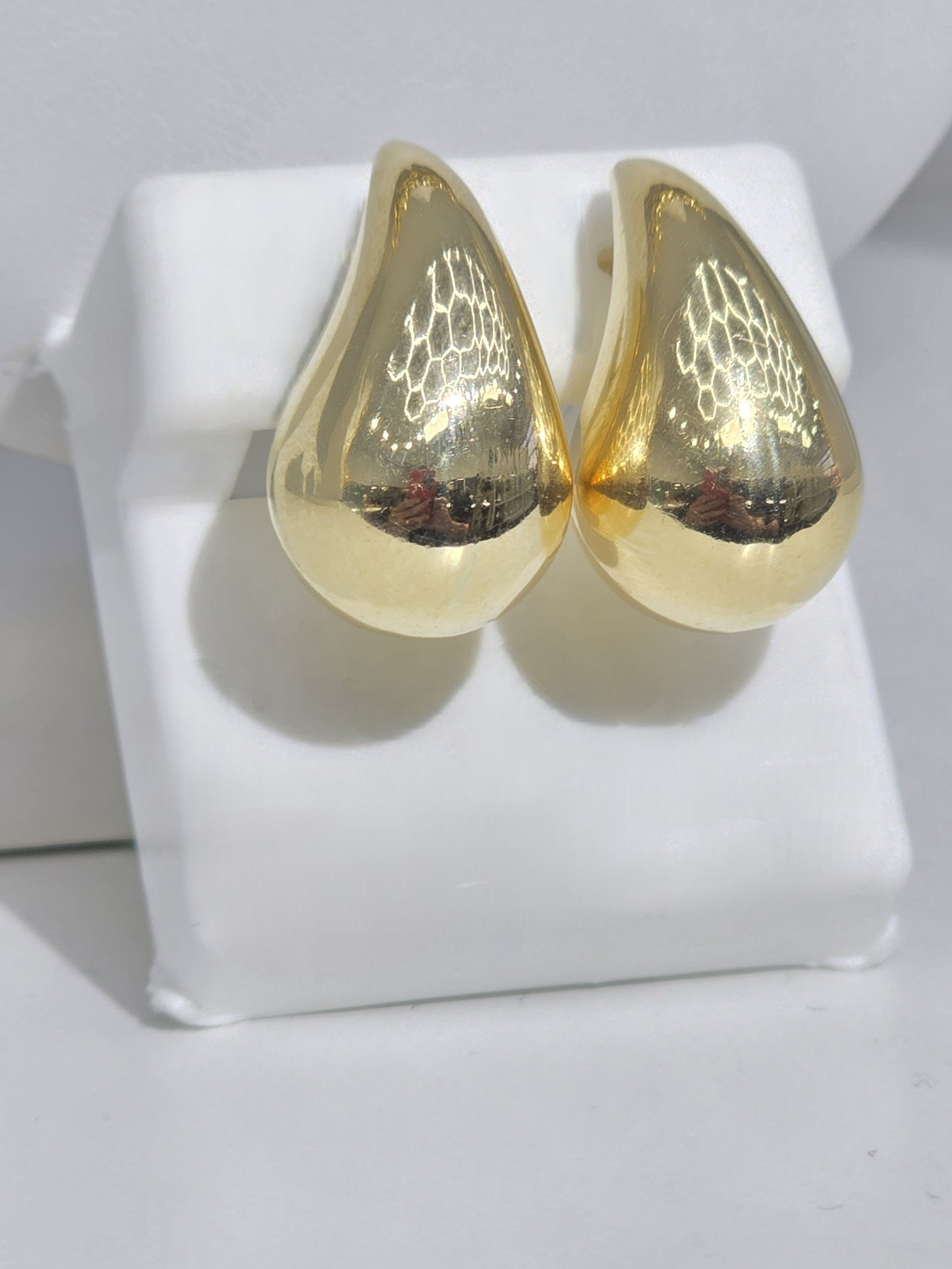 10KT MODERN GOLDEN DROP EARRINGS Size LARGE Weigth 3.4GR