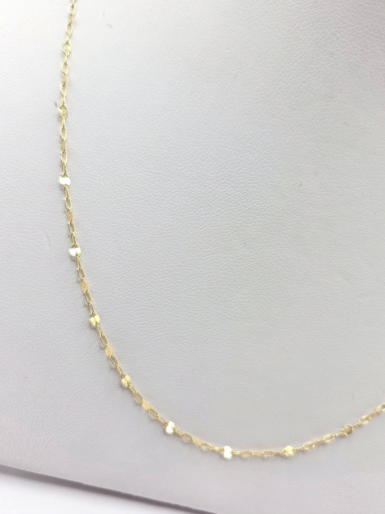 10KT DELICATE SHINY CHAIN 18INCH Weigth 1GR