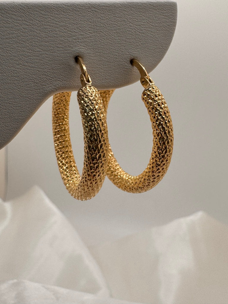 10KT NEVADAS HOOPS EARRINGS Size 4 4MM Weight 3.9GR