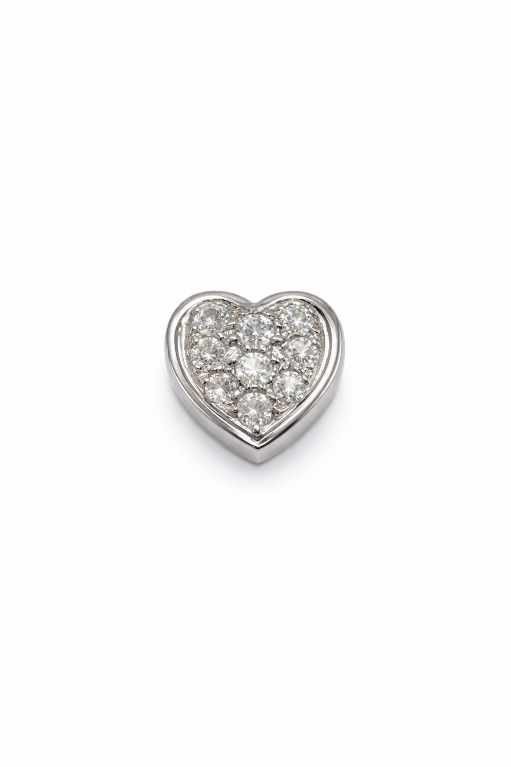 10KT WHITE GOLD SMALL DIAMOND HEART PENDANT  Weigth 1.4GR