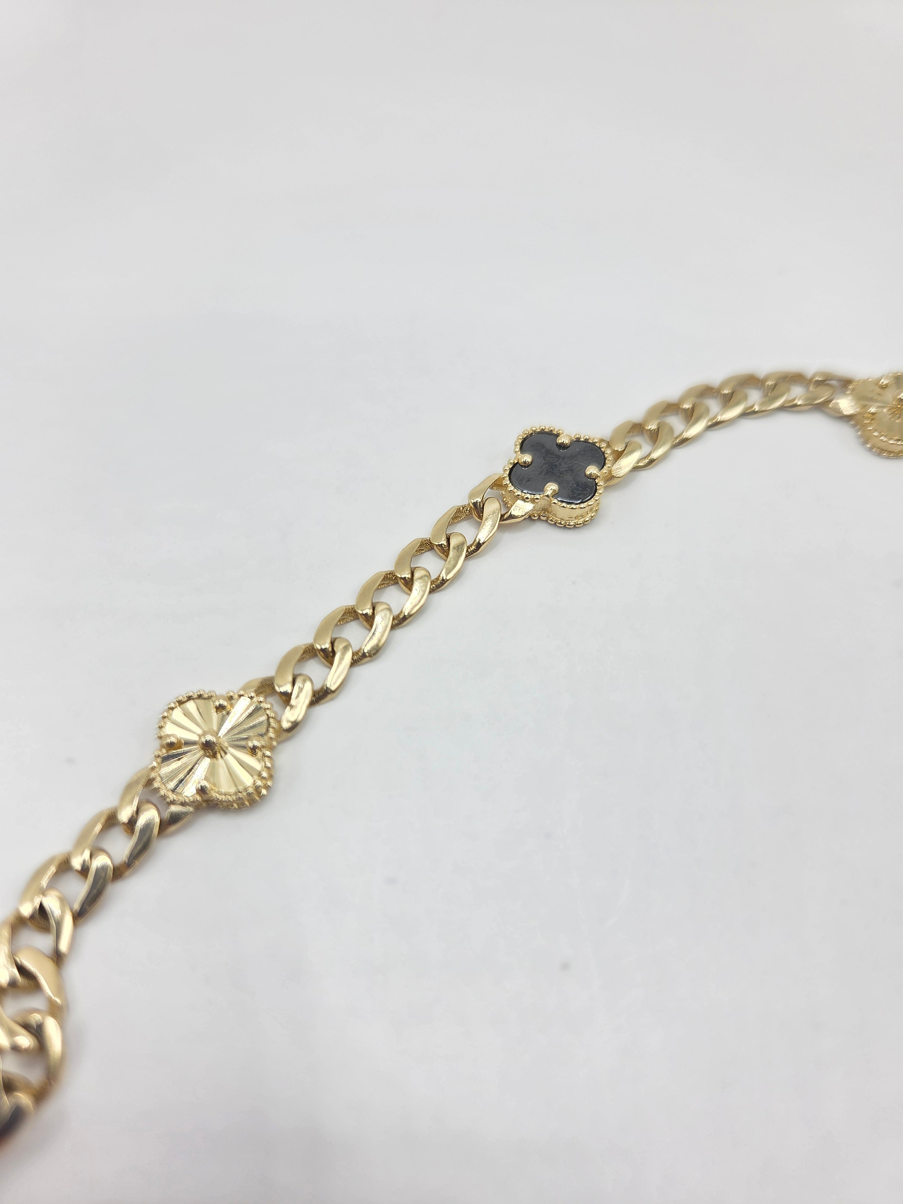 14KT FLOWER BRACELET Size 7INCH 5MM Weigth 6.9GR