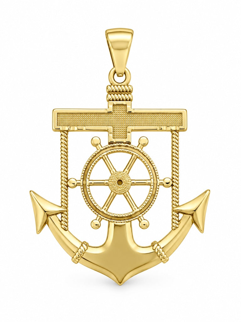 14KT ANCHOR PENDANT Size