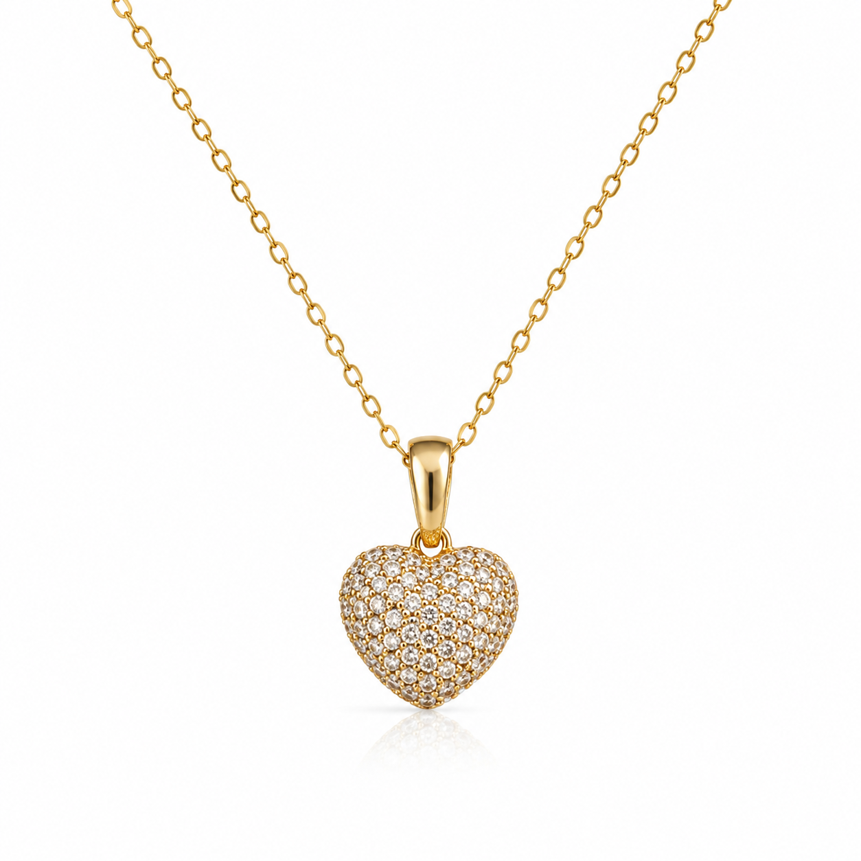 14KT SMALL CZ HEART PENDANT Size SMALL Weigth 1.1GR