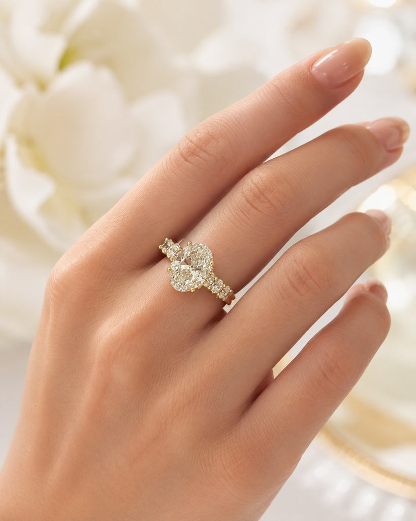 14KT LAB GROWN DIAMOND ENGAGEMENT RING Size 7