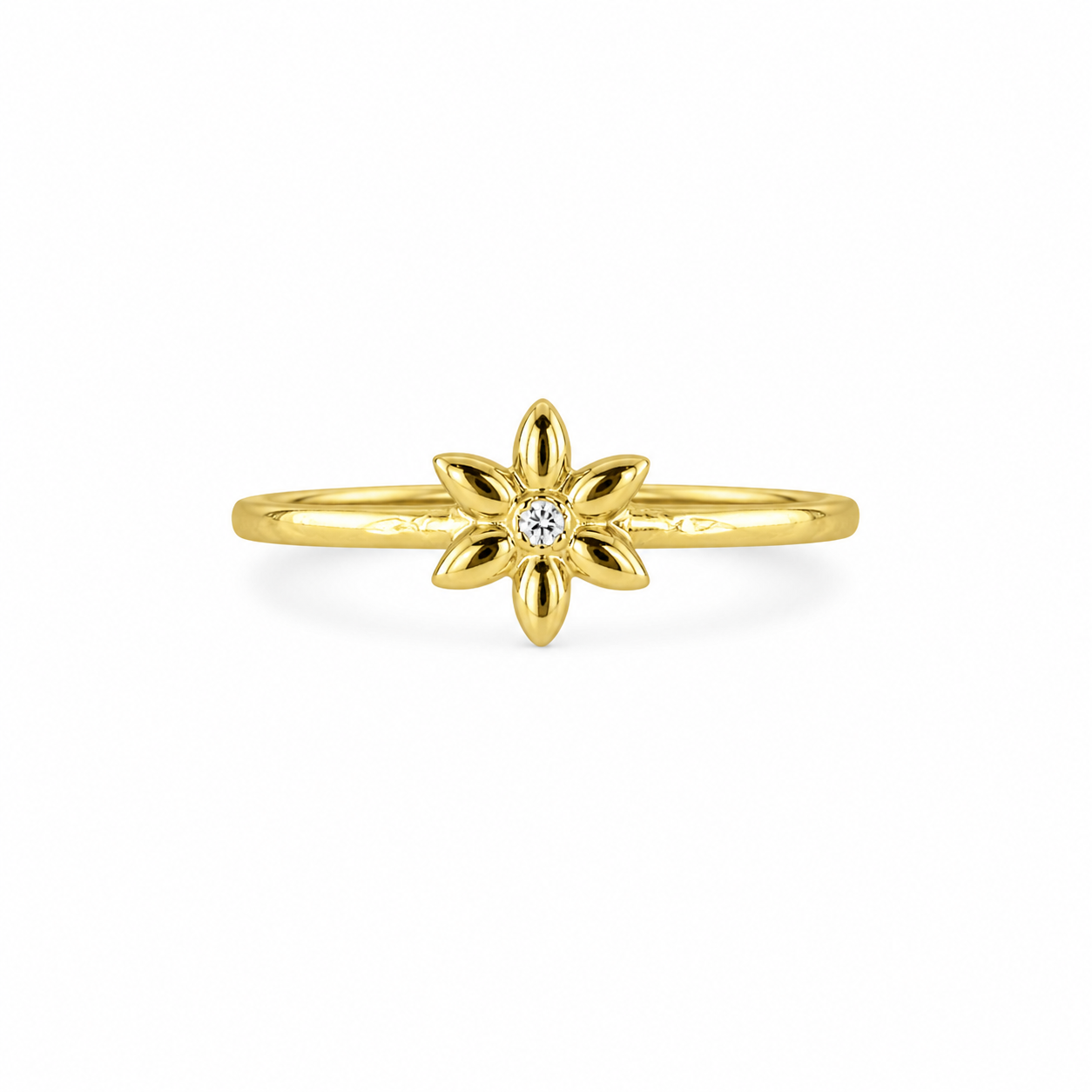 10KT FLOWER RING Size 8.5 Weigth 1.1GR